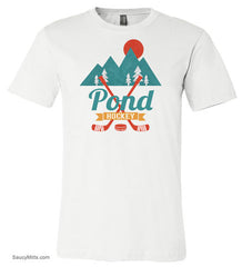 retro pond hockey youth shirt white