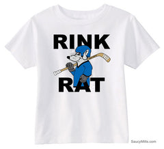 Rink Rat Hockey Toddler Shirt white