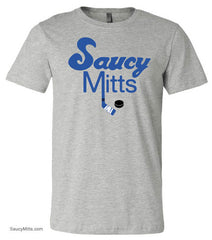 Saucy Mitts Hockey Shirt heather gray royal blue