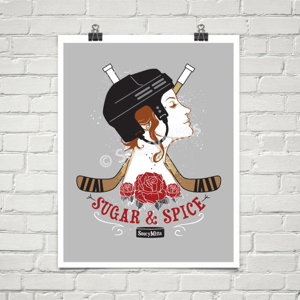 sugar and spice women's hockey poster