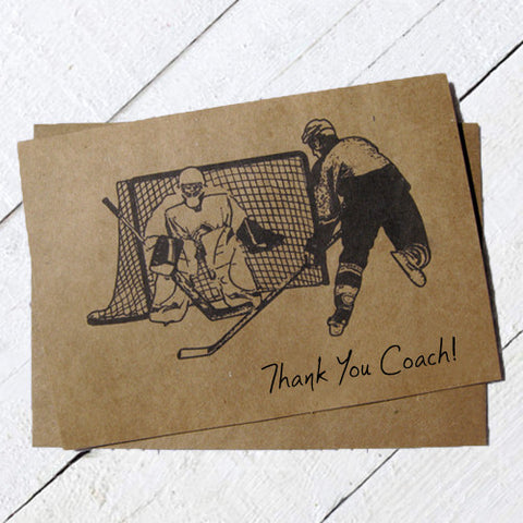 Thank You Hockey Coach Card Ink Sketch