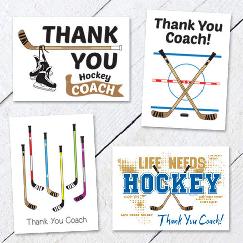 Thank You Hockey Coach Cards - Variety Pack