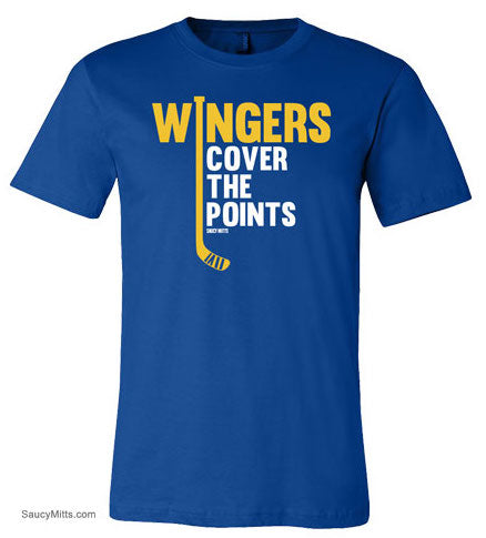 Wingers Cover The Points Youth Hockey Shirt royal blue