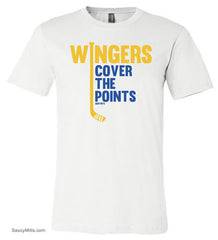 Wingers Cover The Points Youth Hockey Shirt white