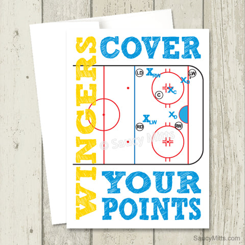 Hockey Greeting Card Wingers Cover Your Points