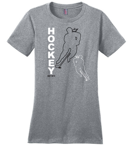 womens hockey shirt double vision heathered gray
