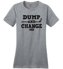 dump and change womens hockey shirt heathered steel
