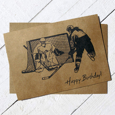 Women's Hockey Birthday Card Ink Sketch