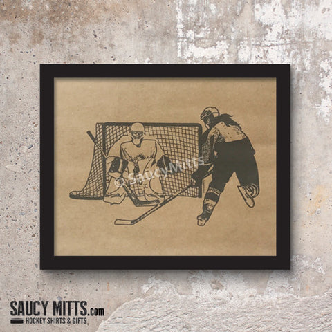 Women's Hockey Ink Sketch Print