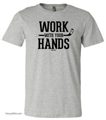 Work With Your Hands Youth Hockey Shirt heather gray
