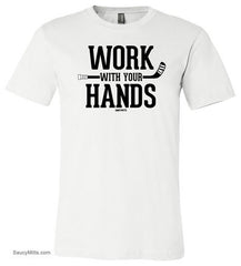 Work With Your Hands Youth Hockey Shirt white