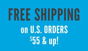 free shipping on U.S. orders $55+